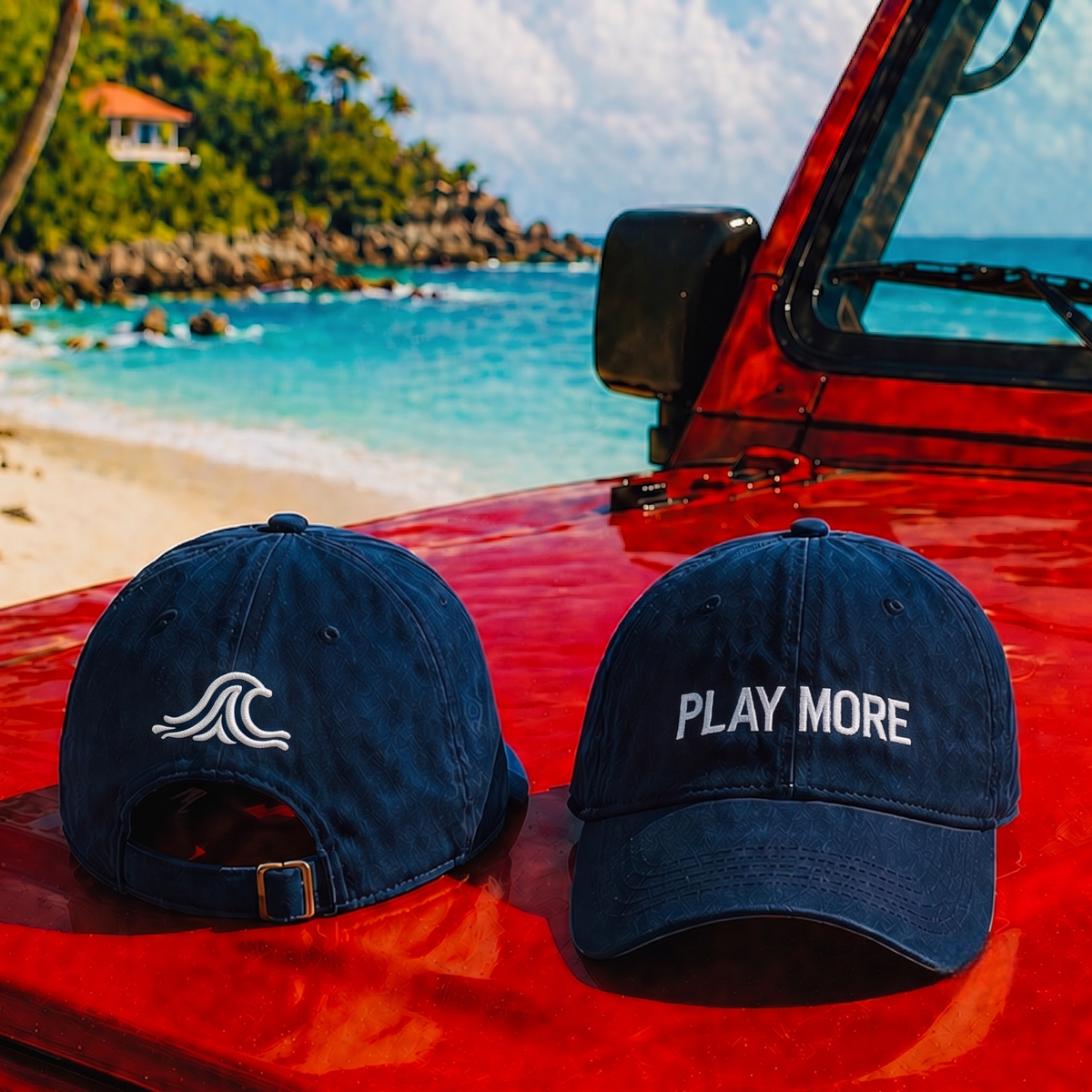 PLAY MORE – Embroidered Baseball Hat