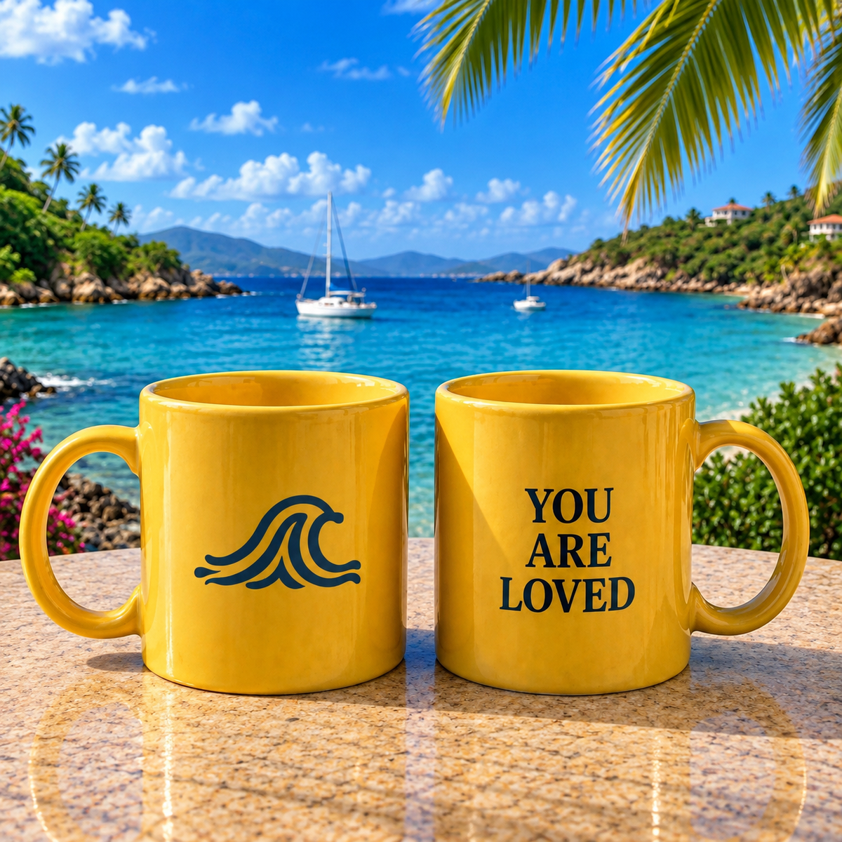 Yellow Ceramic Mug — "YOU ARE LOVED"