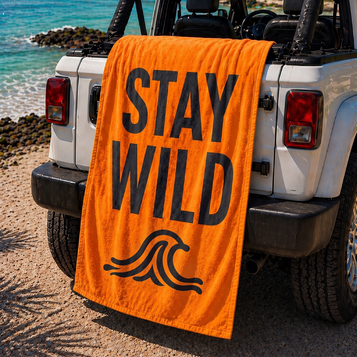 Stay Wild - Orange Beach Towel