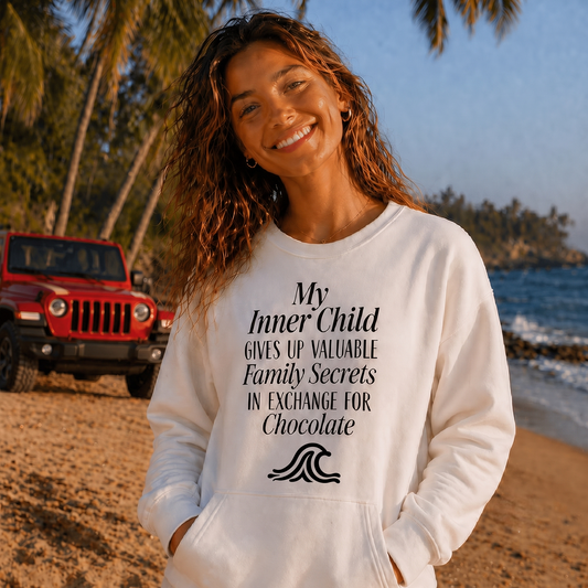 My Inner Child GIVES UP VALUABLE Family Secrets IN EXCHANGE FOR Chocolate - Girls Hoodie