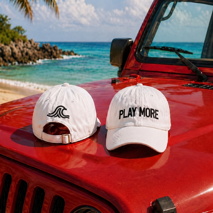 PLAY MORE – Embroidered Baseball Hat