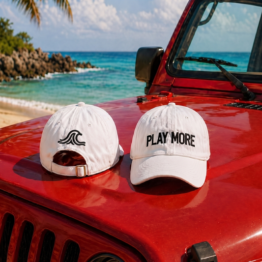 PLAY MORE – Embroidered Baseball Hat