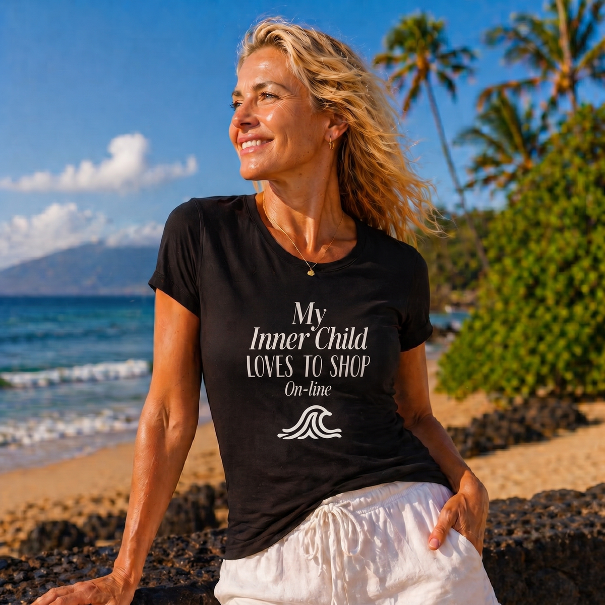 My Inner Child LOVES TO SHOP Online - Women’s Baby T-Shirt