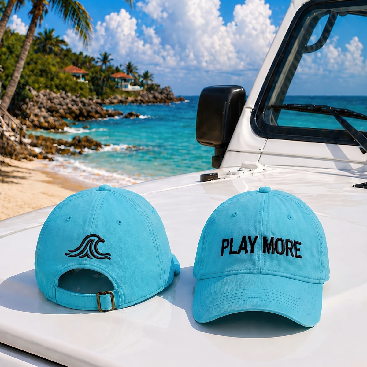 PLAY MORE – Embroidered Baseball Hat