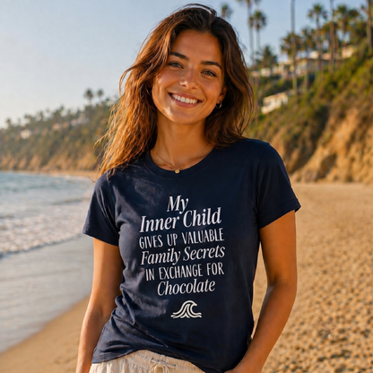 My INNER CHILD GIVES UP VALUABLE Family Secrets in EXCHANGE FOR Chocolate - Women’s Baby T-Shirt