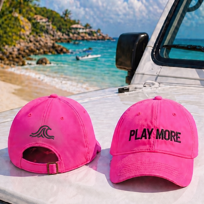 PLAY MORE – Embroidered Baseball Hat