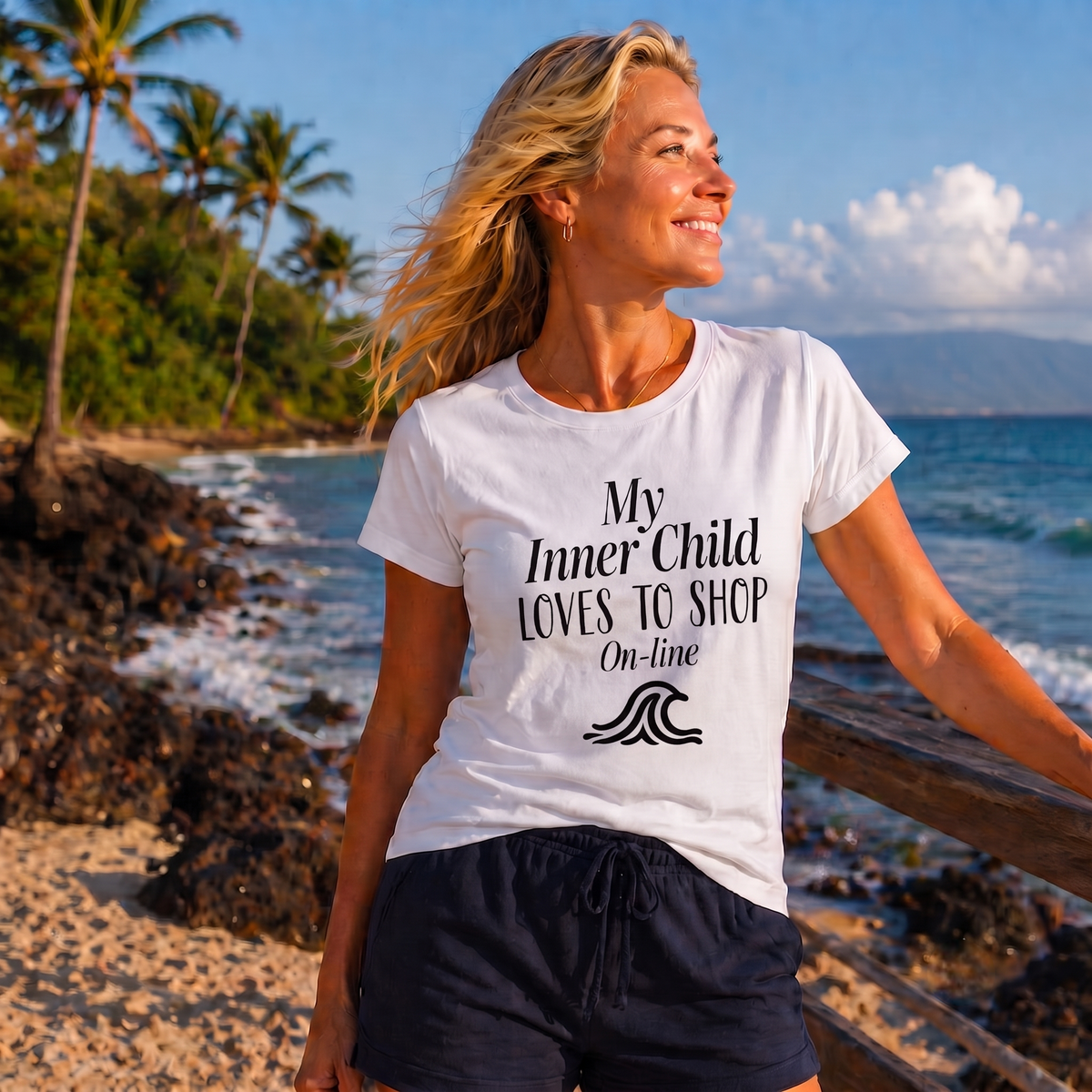 My Inner Child LOVES TO SHOP Online - Women’s Baby T-Shirt