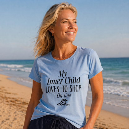 My Inner Child LOVES TO SHOP Online - Women’s Baby T-Shirt