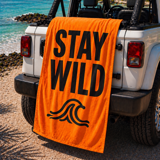 Stay Wild - Orange Beach Towel